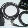 A usb cable and an obd-ii connector with a Cruze Stage 0 Handheld Tuning System.