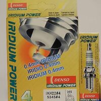 Packaging for denso iridium power spark plugs with a single spark plug displayed.