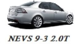 Silver nevs 9-3 2.0t sedan on a white background.