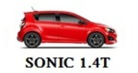 Red hatchback car labeled as 